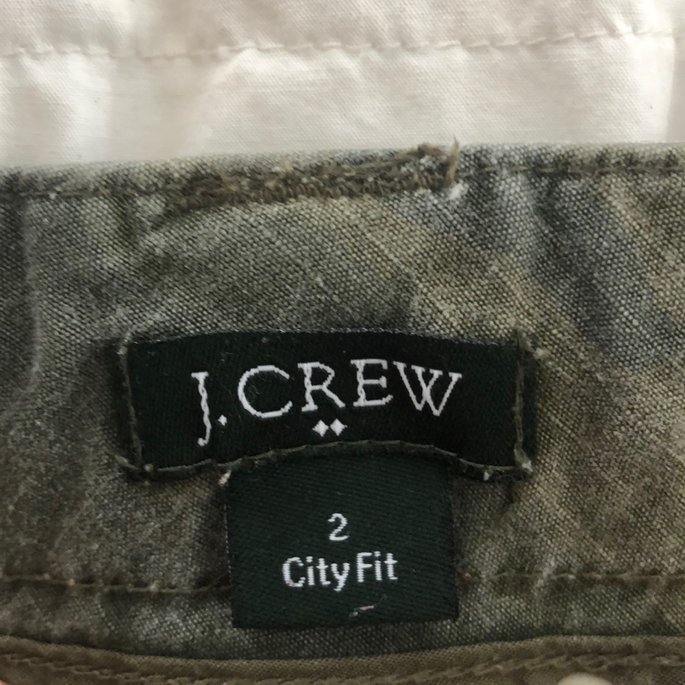 J. Crew CityFit camouflage cargo pants size 2